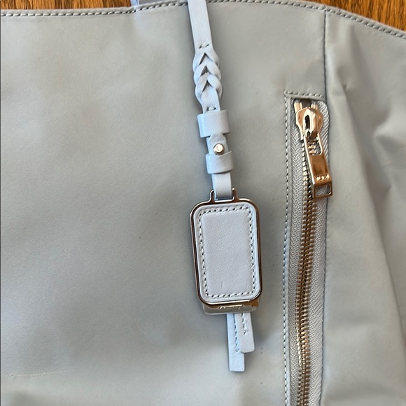 Tumi Blue Tote Bag with Braided Handles - Picture 4 of 5